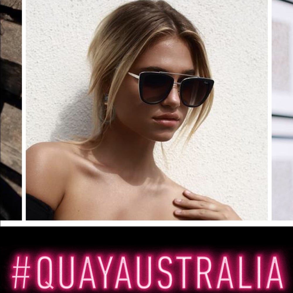 Quay Australia French Kiss Sunglasses in BLK/SMK